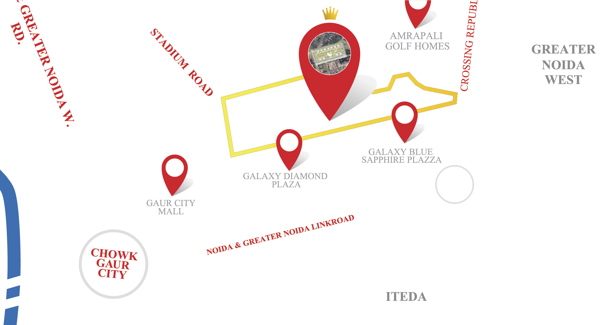 Forbes Fab Luxe Residences simplified location map showing nearby landmarks and connectivity